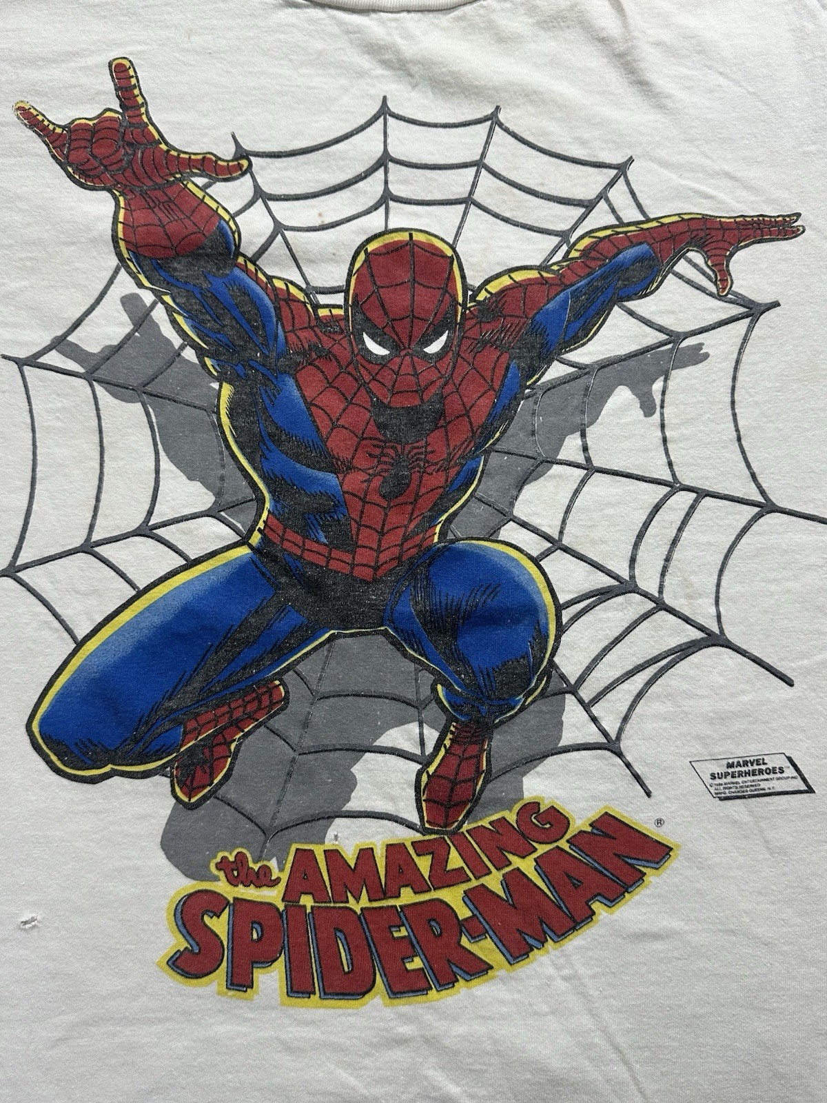 Vintage 80s Marvel The Amazing Spider-Man Comic T-Shirt Distressed Thrashed