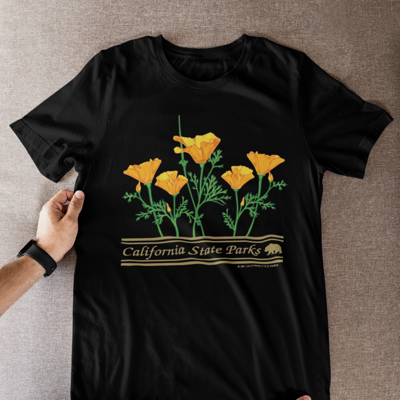 California Poppy Flower Vintage T-Shirt State Parks Floral Graphic Tee