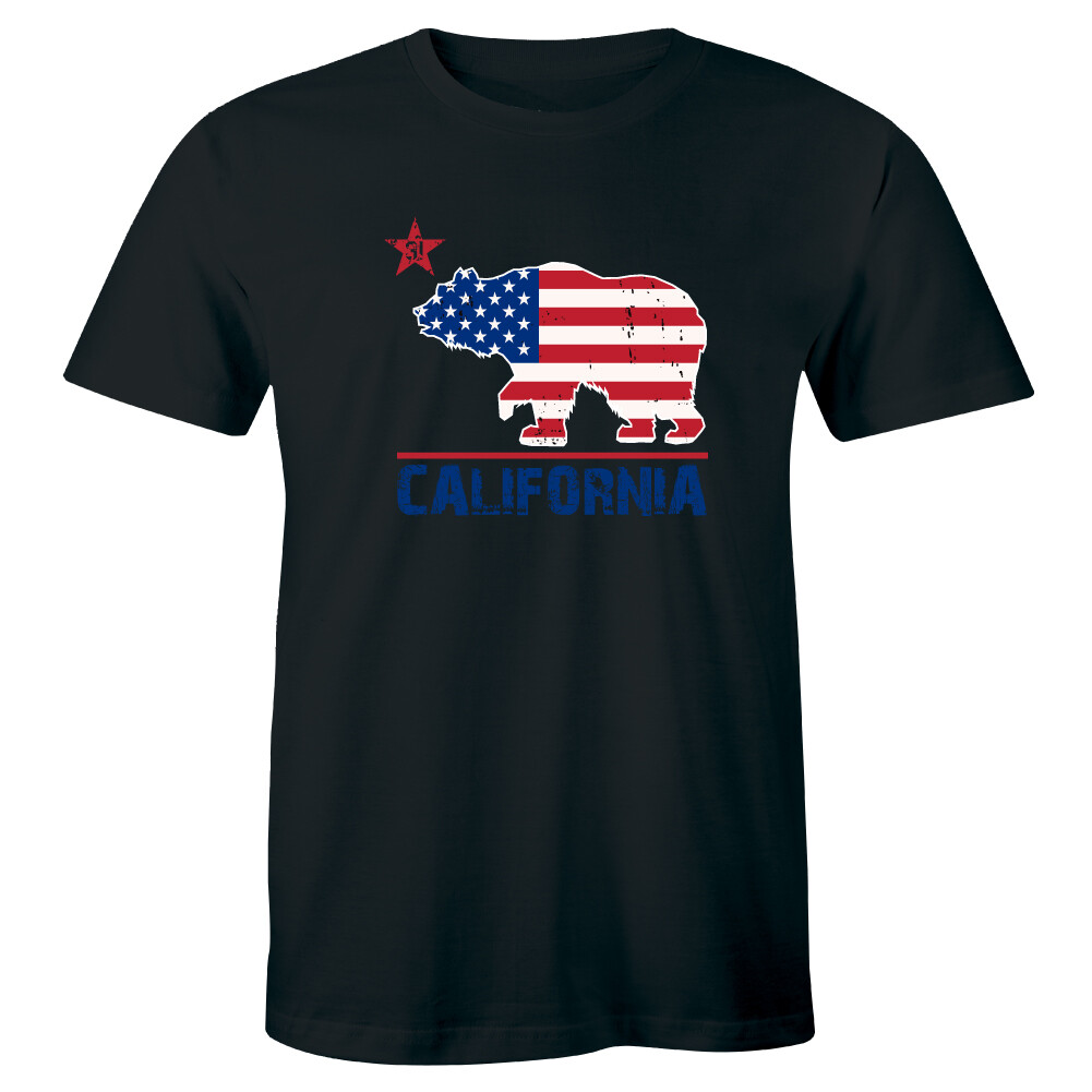 Distressed California Republic Flag T-Shirt Cali US Flag July 4 Men&rsquo;s Tee Shirt