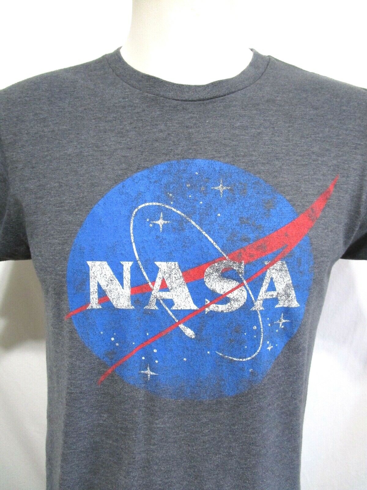 N.A.S.A. Logo Heather Gray T Shirt Men Size M