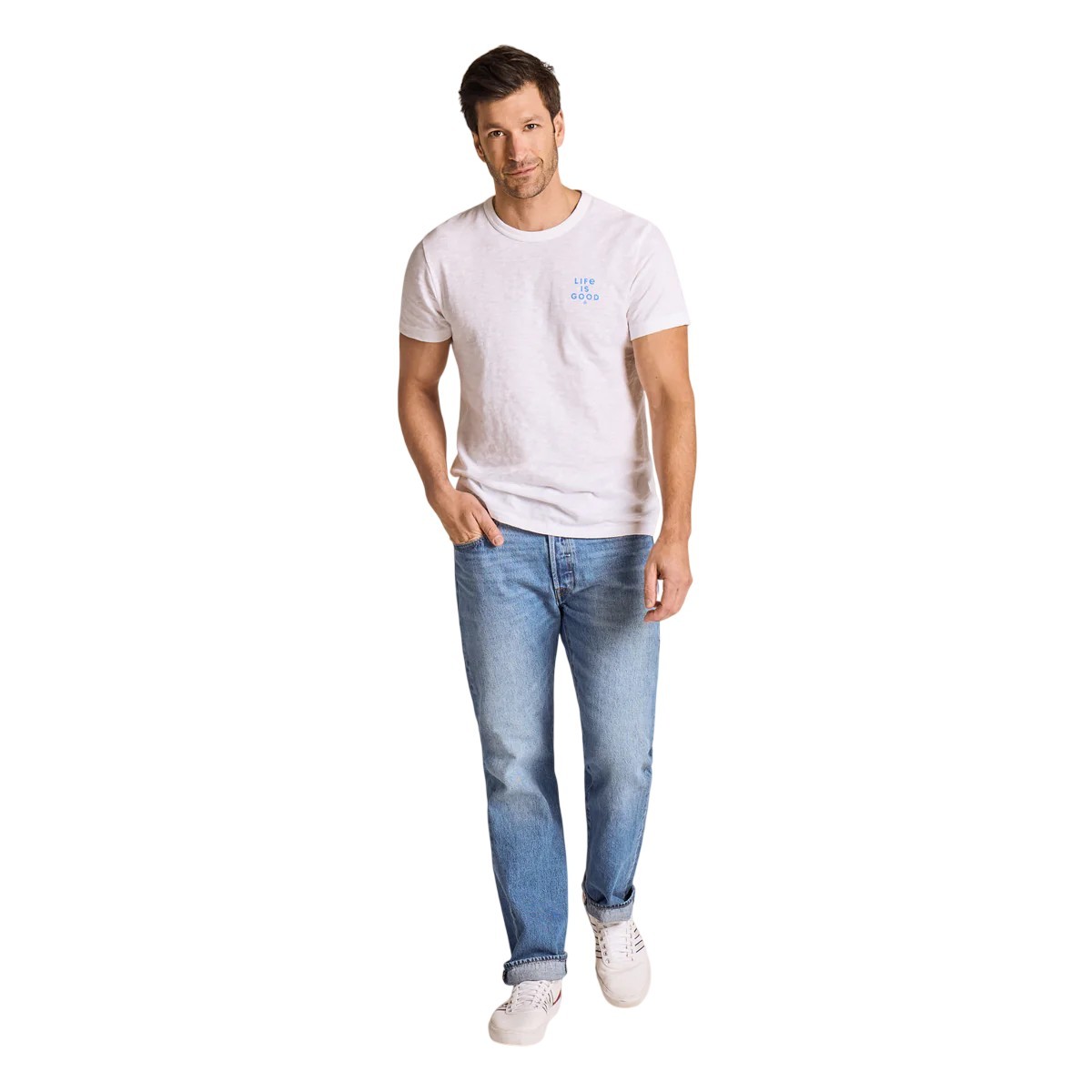 Life is Good. Men&rsquo;s Sail Into the Sunset Short Sleeve Slub Slim Fit Tee