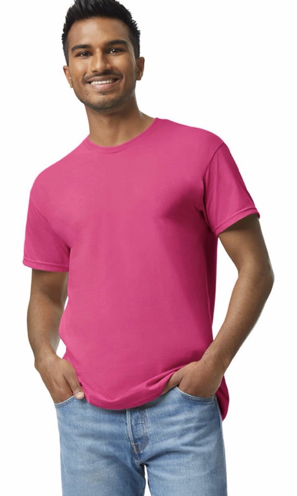Gildan G500 Premium Short Sleeve Heavy Cotton Plain Casual T-Shirt Lot Of 2 Pink