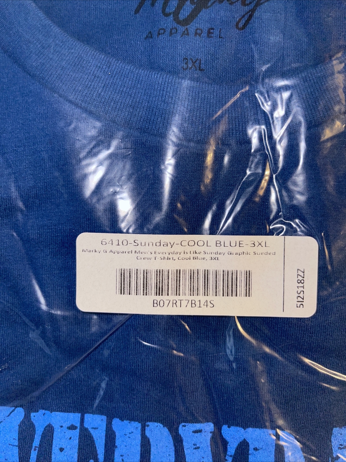 Goodlife by Marky G – Sunday -￼ Graphic men Tshirt – Cool Blue- 3 XL