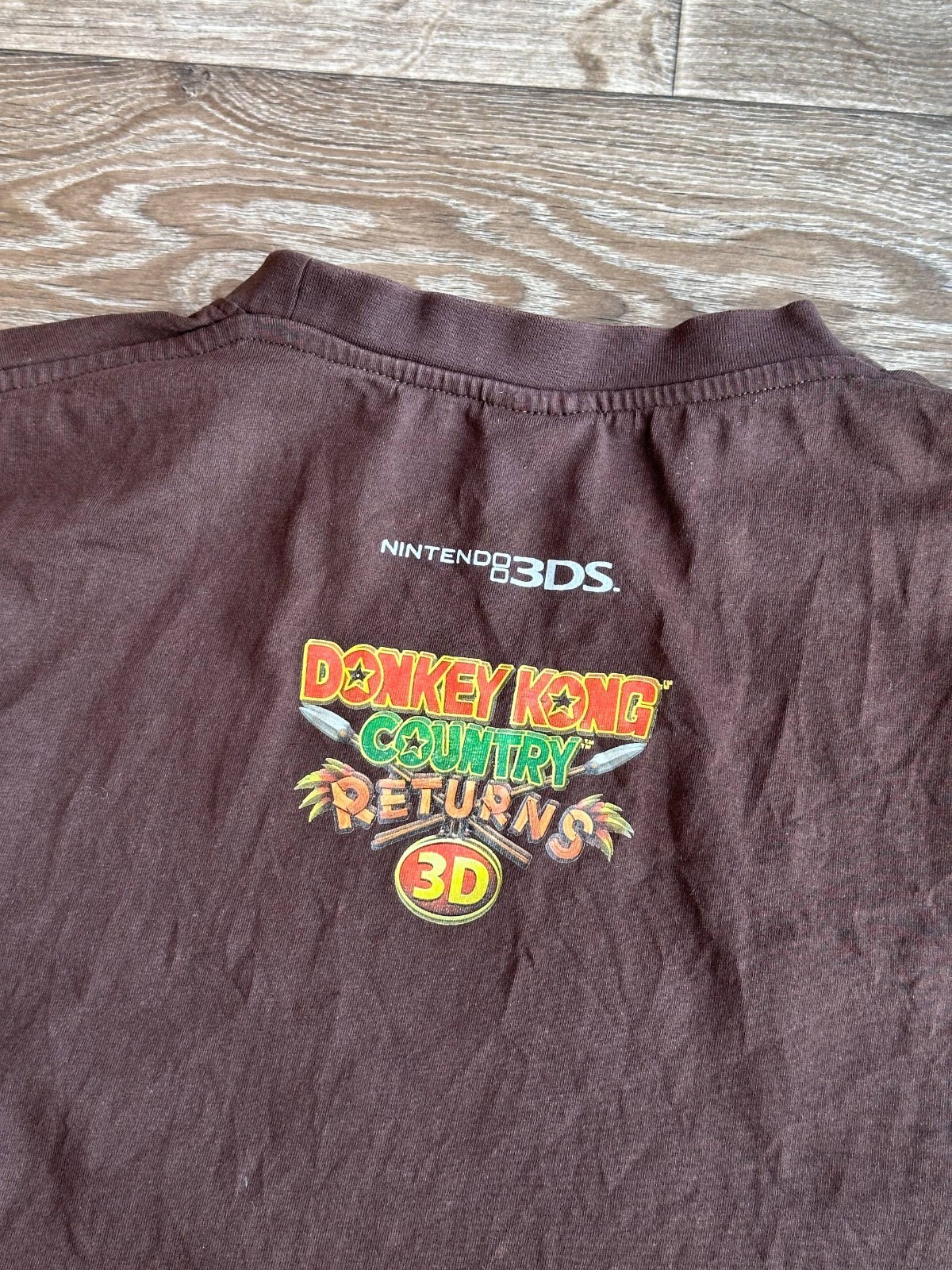 RARE Donkey Kong Country Returns 3D Nintendo T Shirt Sega Mens Size L Brown