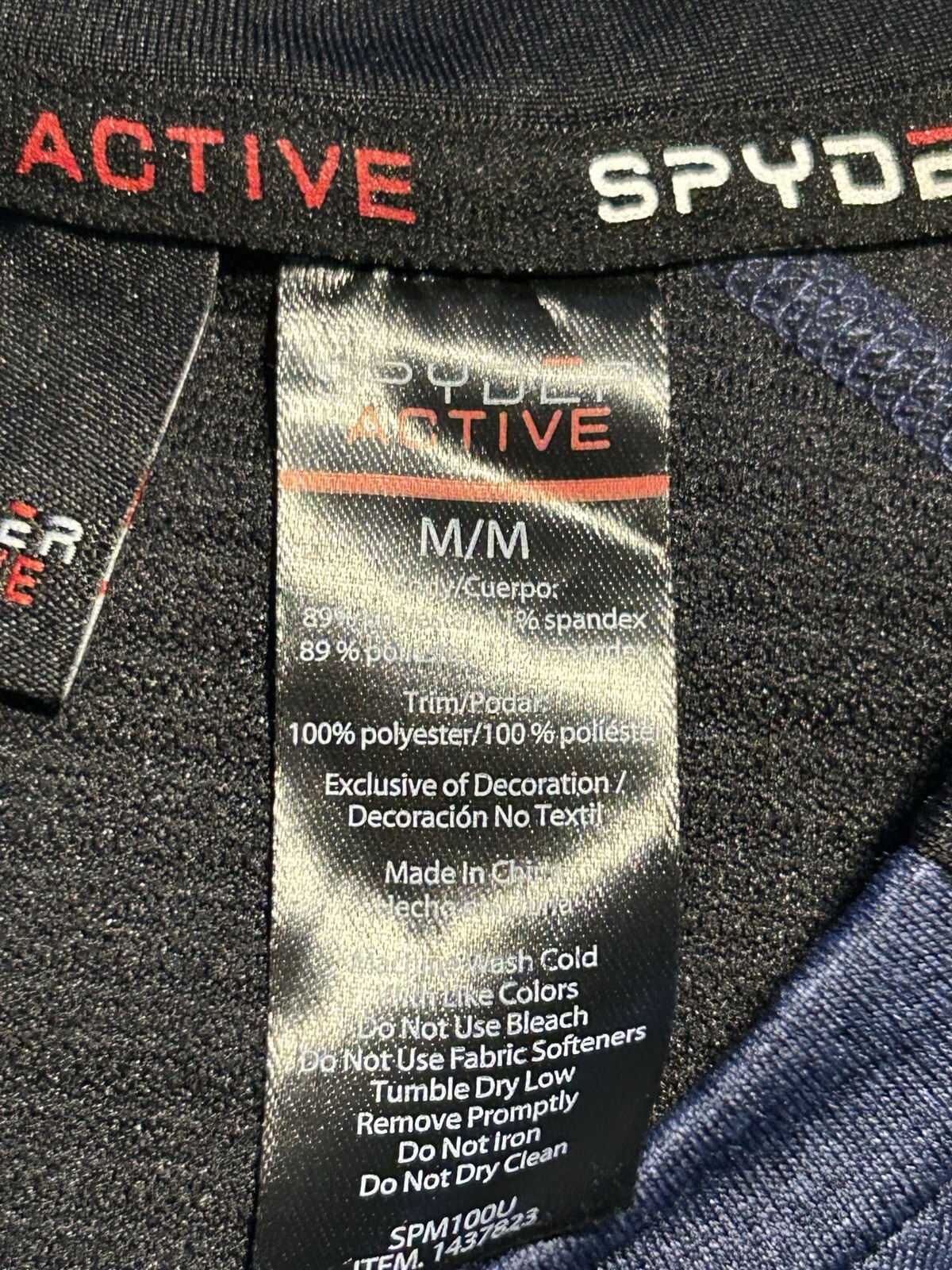 Spyder Active Shirt Mens M Blue Black Long Sleeve Performance Pro Web Top