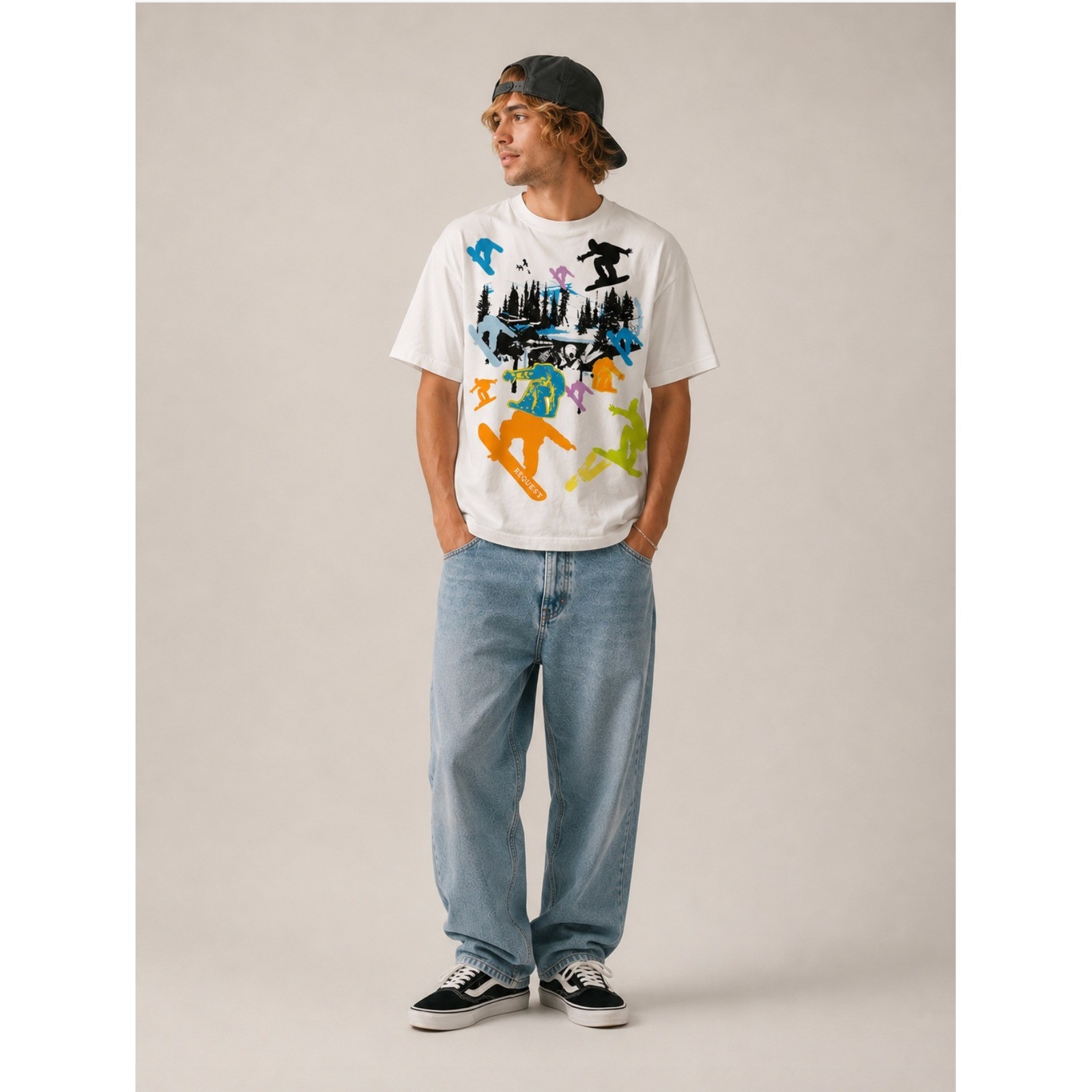 NWOT Vintage Y2K Request Snowboarding Graphic T-Shirt Mens 2XL Retro Tee Skater