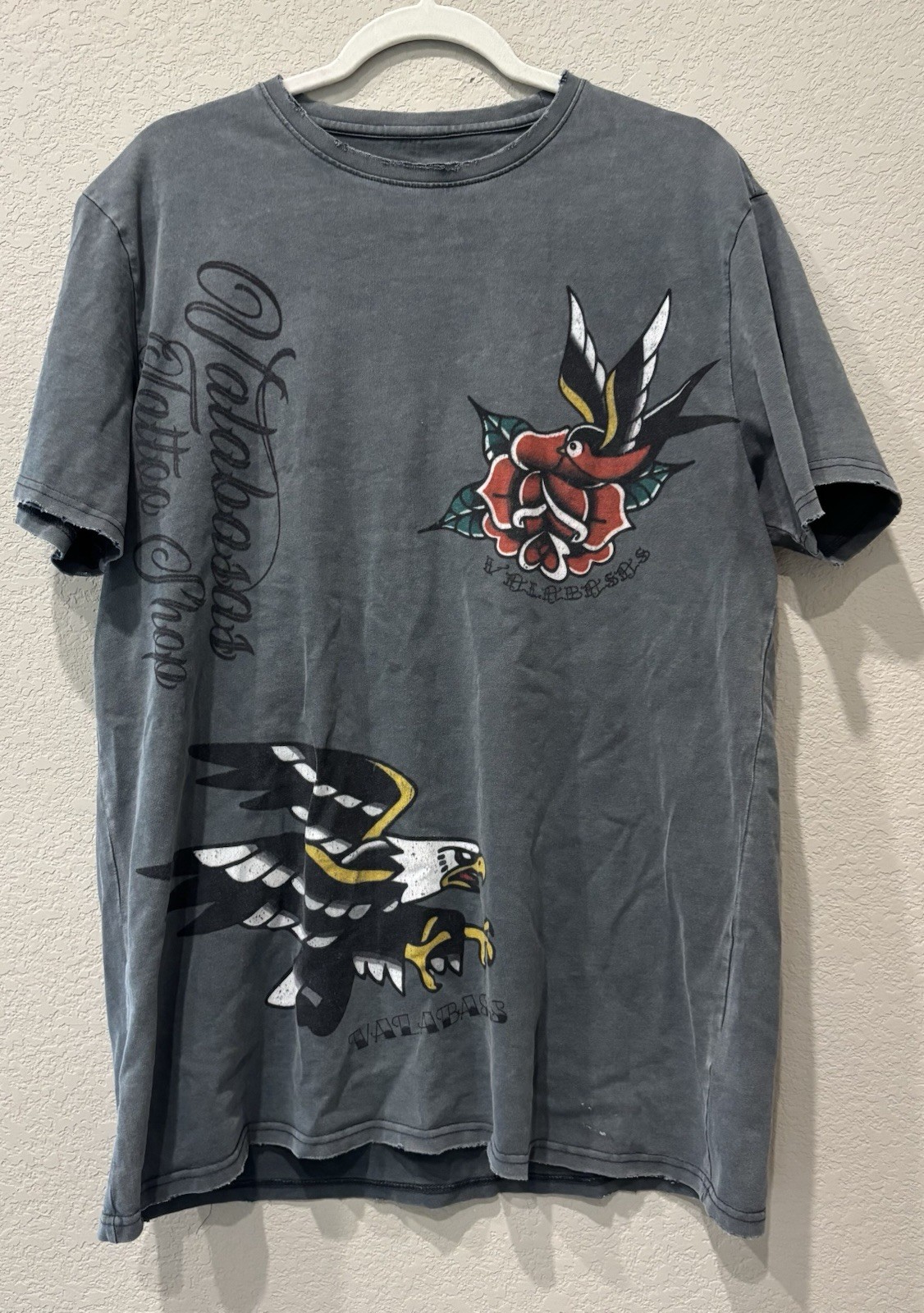 Valabasas Tattoo Shop Graphic Print T Shirt Men’s L 90’s Y2K