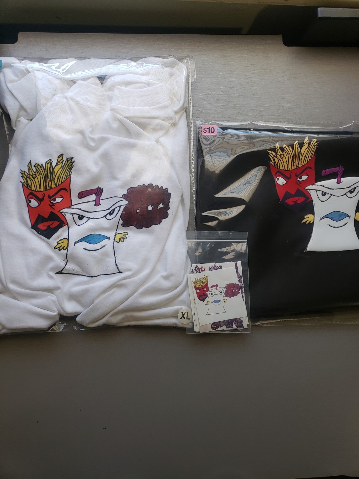 Aqua Teen Hunger Force Graphic Design T-Shirt, Bookbag And Stickers