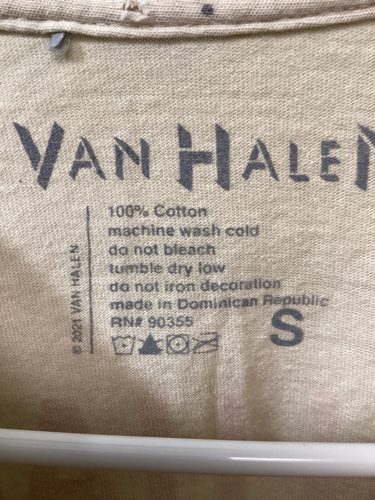 Van Halen World Tour 1979 Beige Small Cotton T Shirt T4