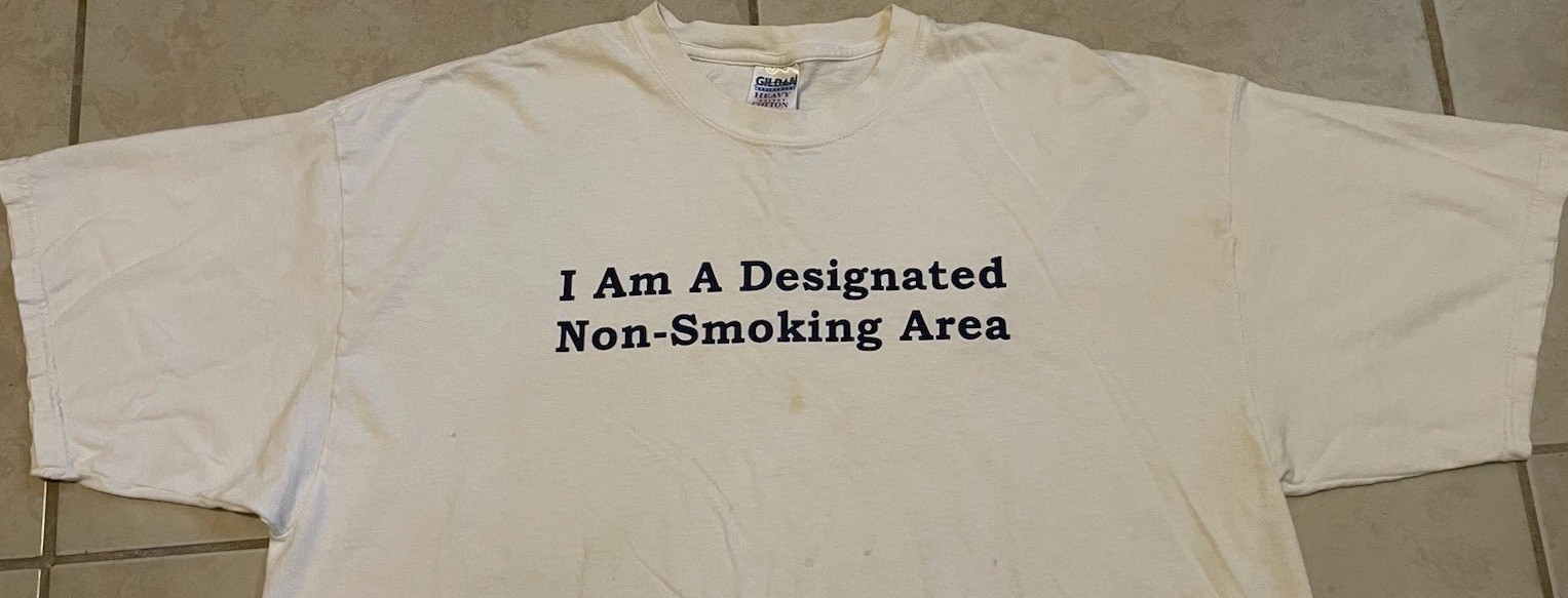 Vtg Im A Non Smoking Area Faded Distress Shirt XXL Funny Saying Drugs Weed 90s