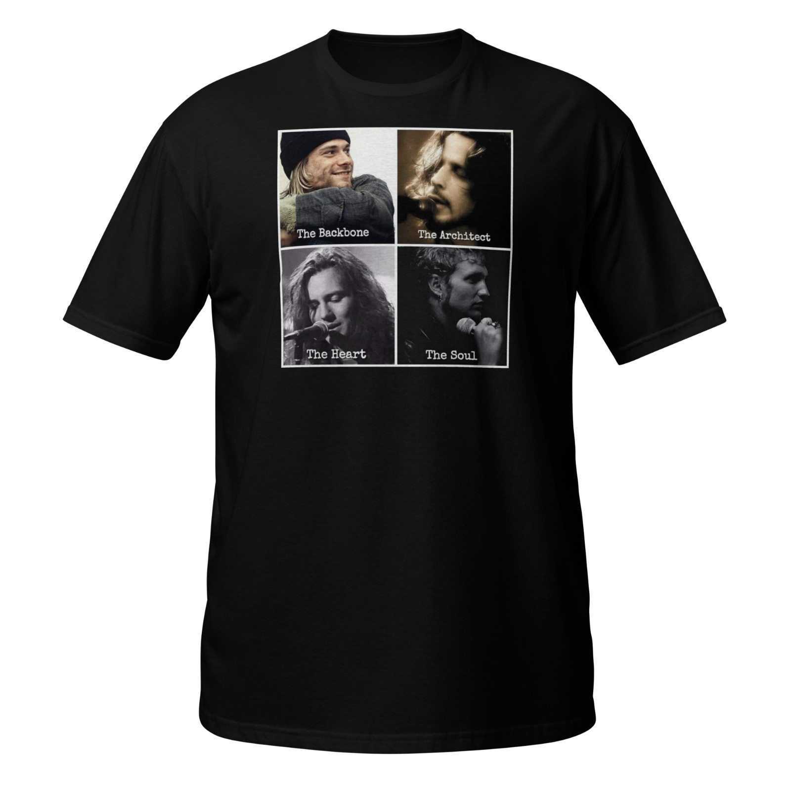 Kurt cobain, Chris Cornell, Layne Staley, Eddie Vedder, Tee