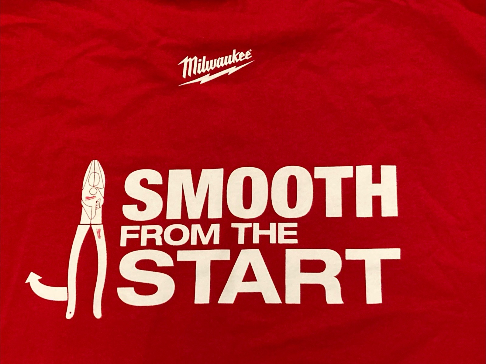 Milwaukee Tools « Smooth From The Start » Red Short Sleeve Work T-Shirt Mens Large