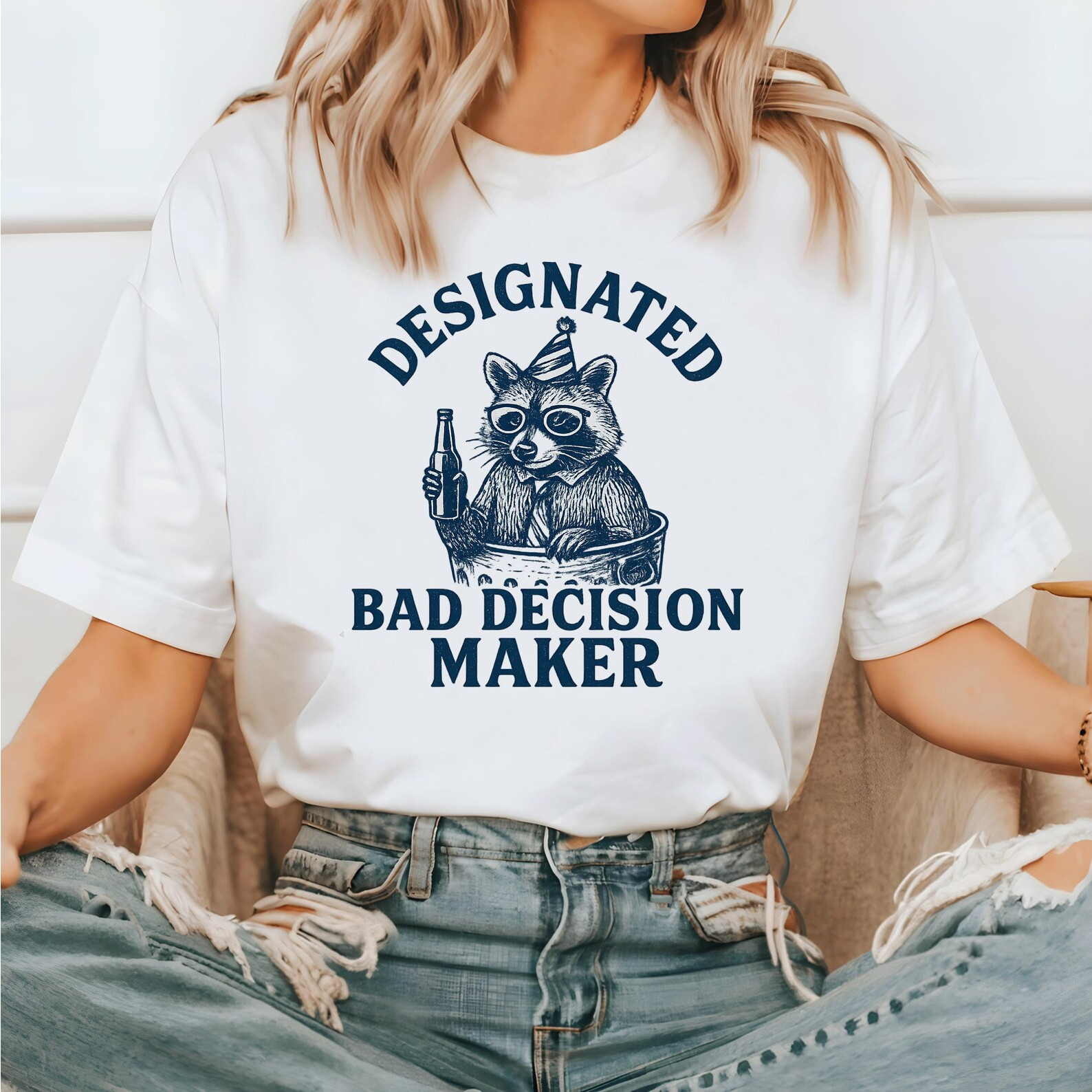 Designated Bad Decision Maker Shirt – Funny Raccoon Party Drinking Tee