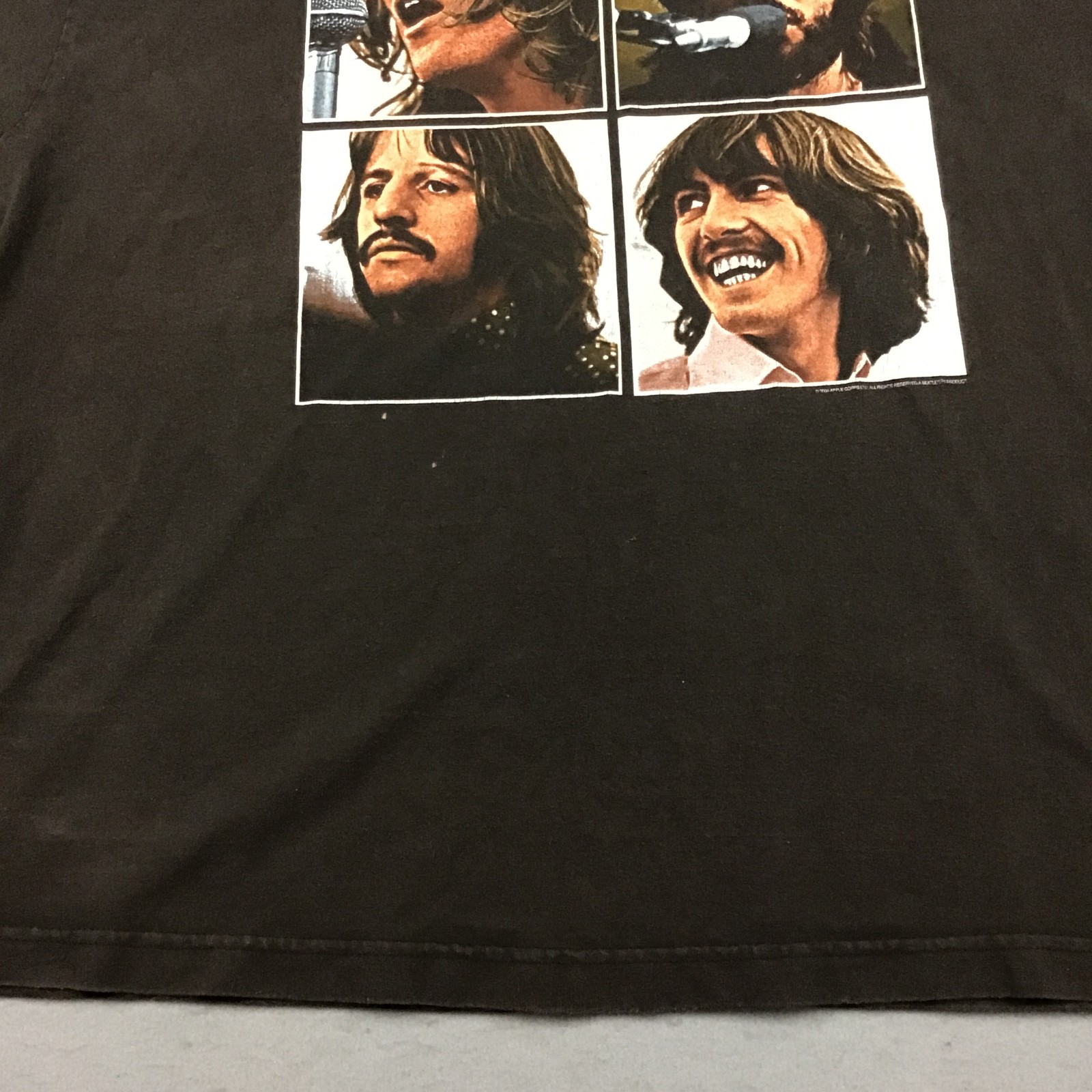Vintage The Beatles T-Shirt Men 2XL Brown Let It Be Band Graphic Y2K 2004 XXL