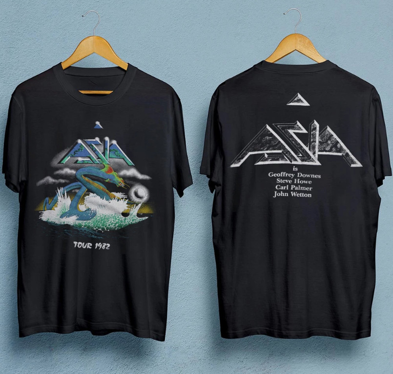 ASIA band Tour Men T-shirt Double-sided Black Unisex All sizes