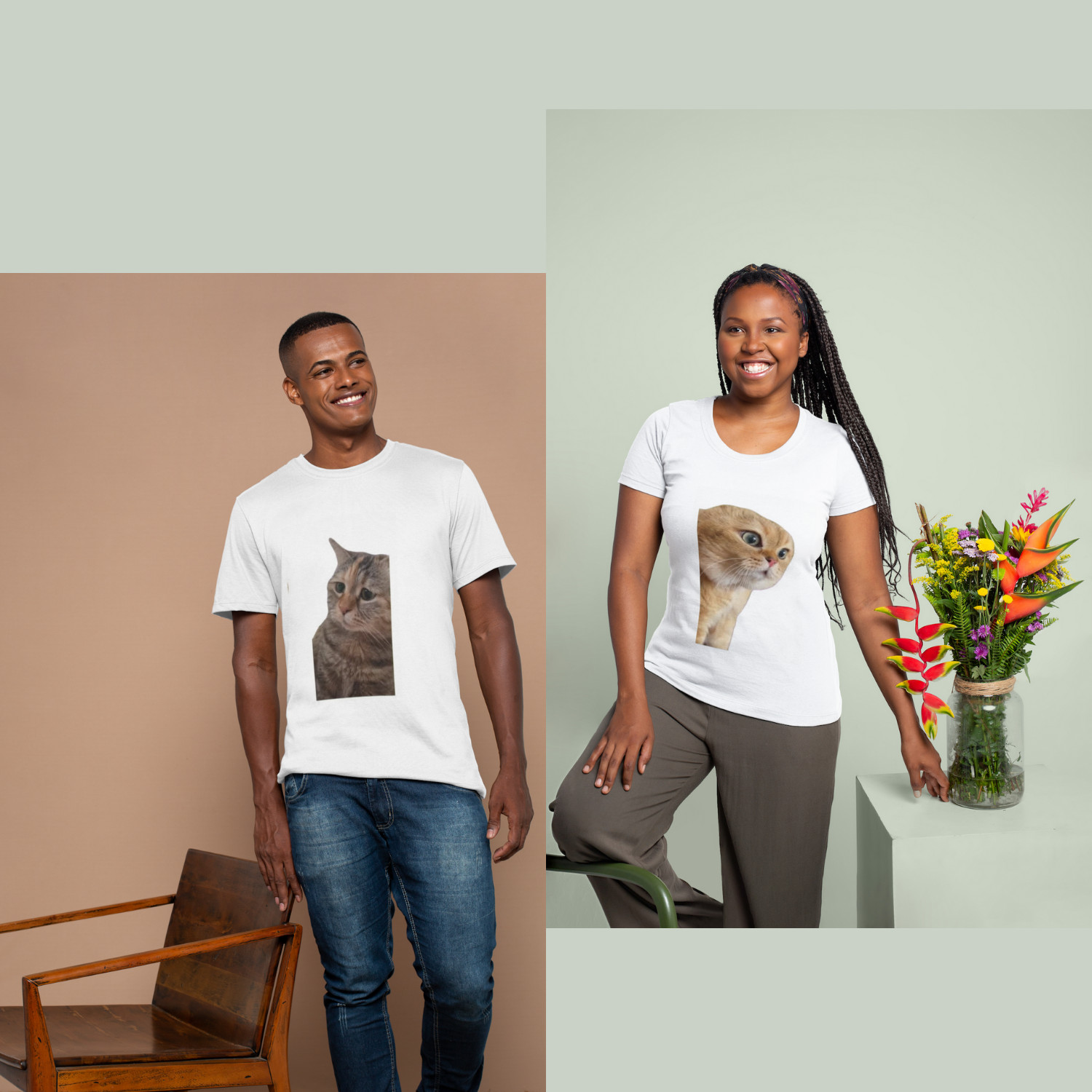 Funny Cat Meme Couples Shirt for Valentine&rsquo;s Day