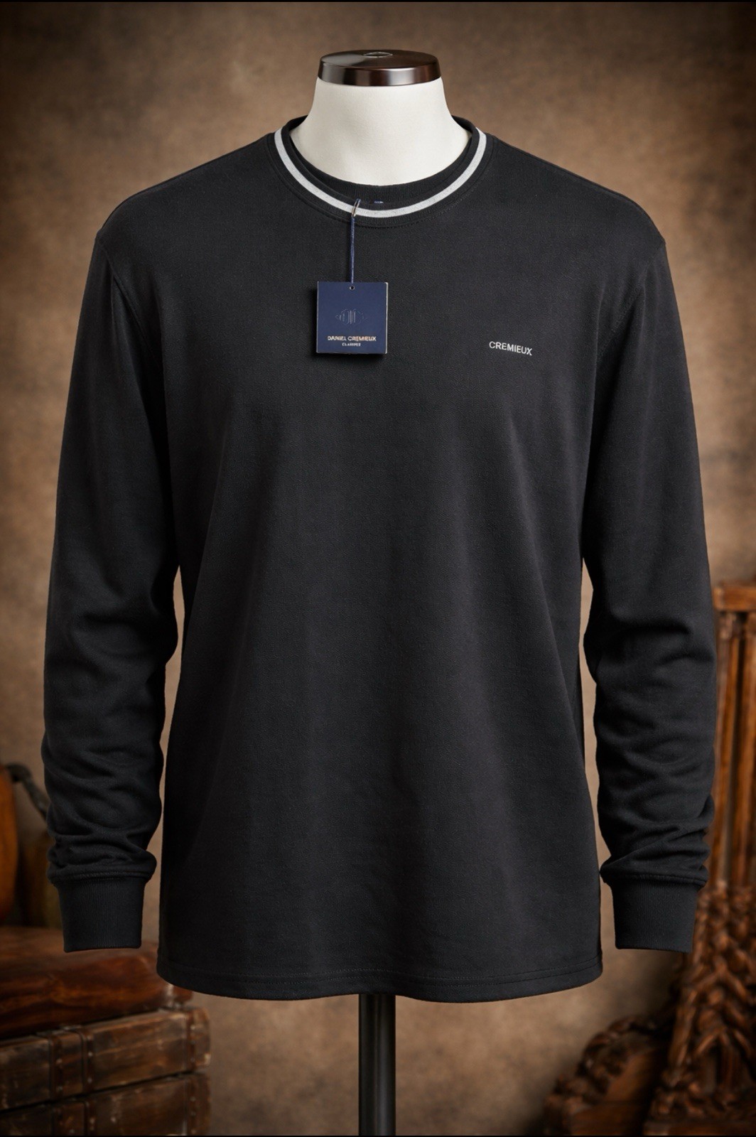 NWT DANIEL CREMIEUX Signature Collection XL Black Men&rsquo;s Long Sleeve Pullover