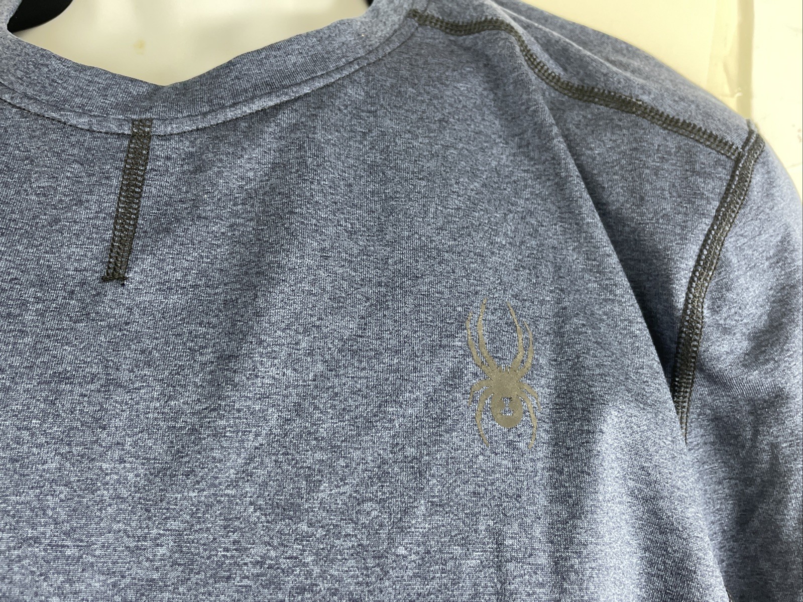 Mens Large Sounder Active Pro Web Workout Performance Long Sleeve Blue Shirt