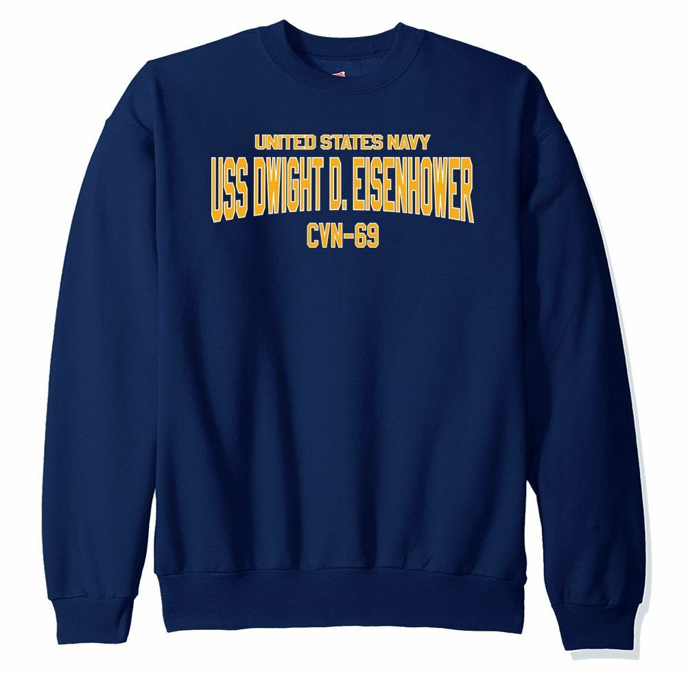 USS Dwight D. Eisenhower CVN-69 Crew Hooded Sweatshirt Navy Officially Licensed