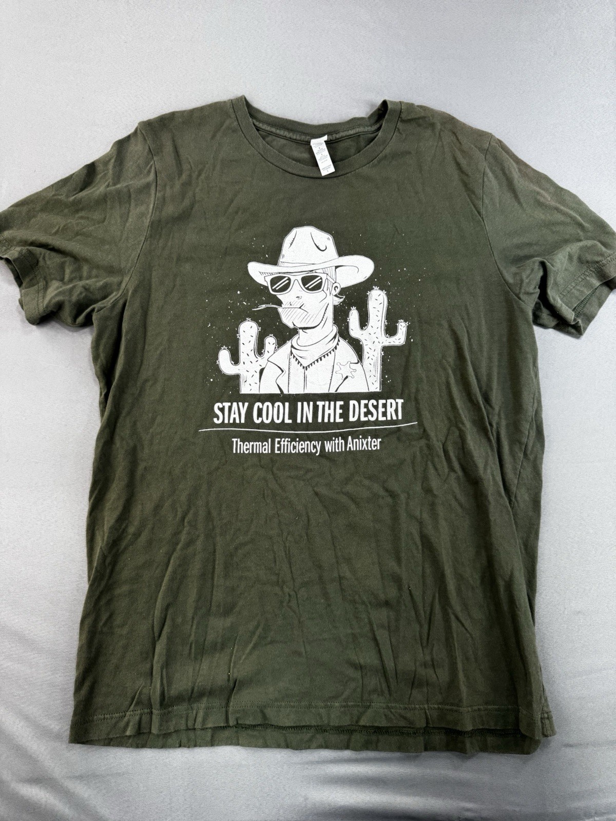 Stay Cool In The Desert T Shirt Mens Size Large Green Thermal Efficiency Anixter