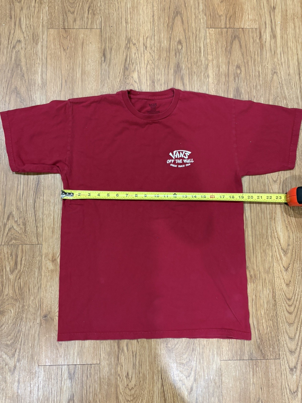 Vans Off The Wall Great Wall Of China Short Sleeve Red Men&rsquo;s T-Shirt Size Medium