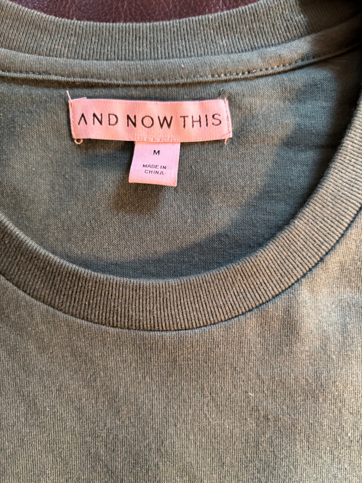 And Now This brand t shirt Green Med designer Near mint cotton