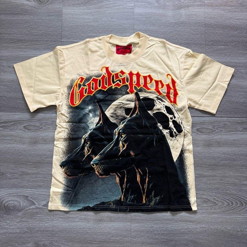 Godspeed Graphic T-Shirt Mens Doberman Moon