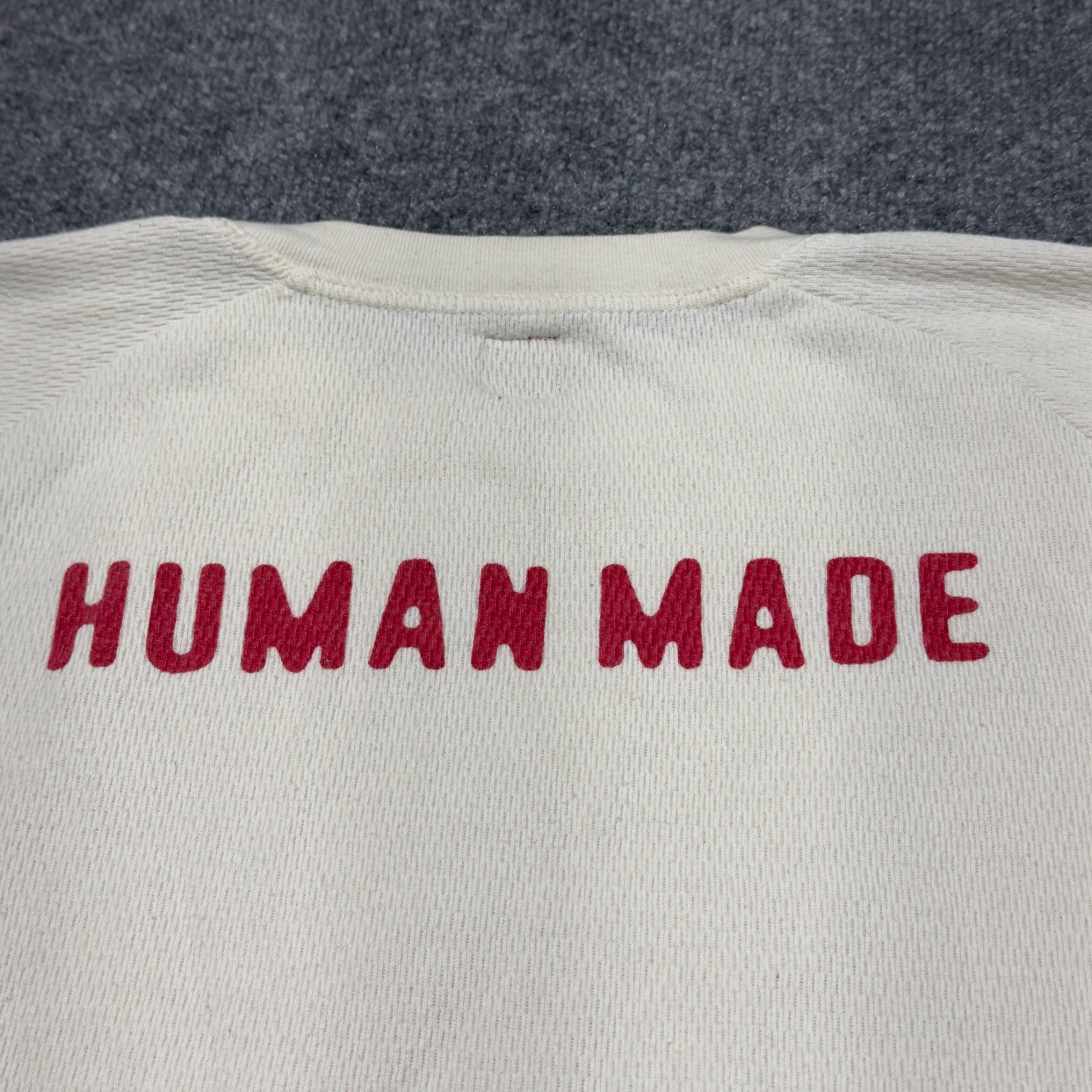 Human Made Japan Nigo Raglan Thermal Knit Long Sleeve Crew Men XL Boxy Cropped
