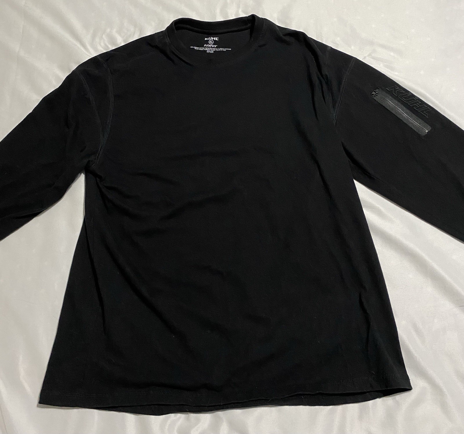 Kuhl Kommando Crew Shirt Mens Sz XL Black Long Sleeve Pullover Organic Cotton