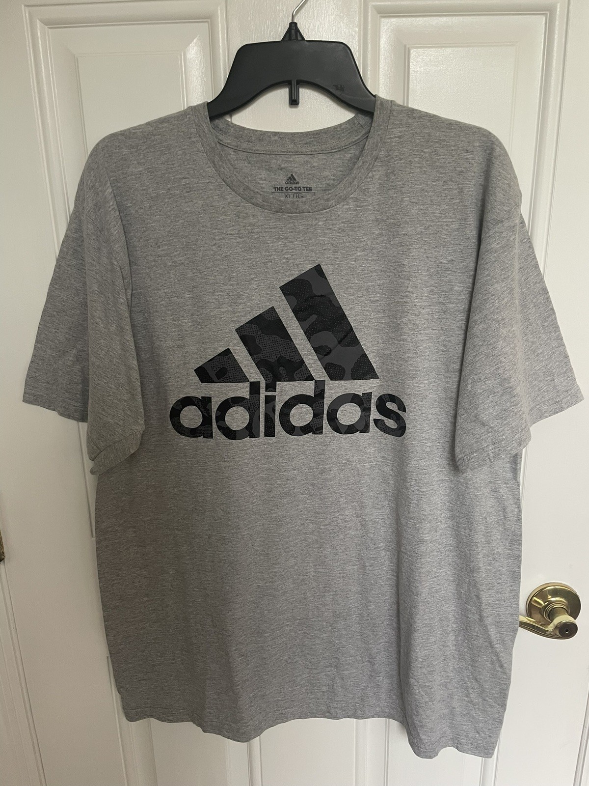 Mens Adidas Tee – XL-TG – Gray With Black – Excellent Condition-The Go-To-Tee