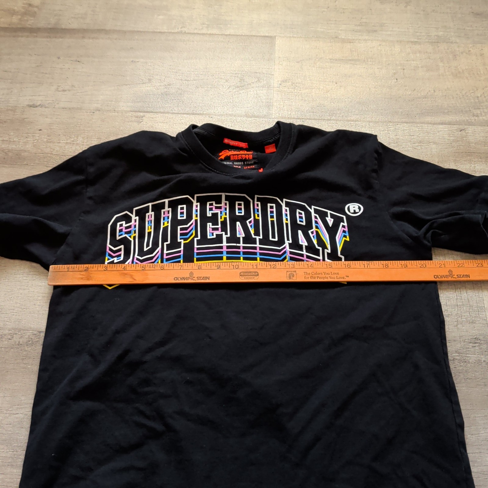 Mens SuperDry Big Logo Graphic T Shirt Black Size XL British Design EUC
