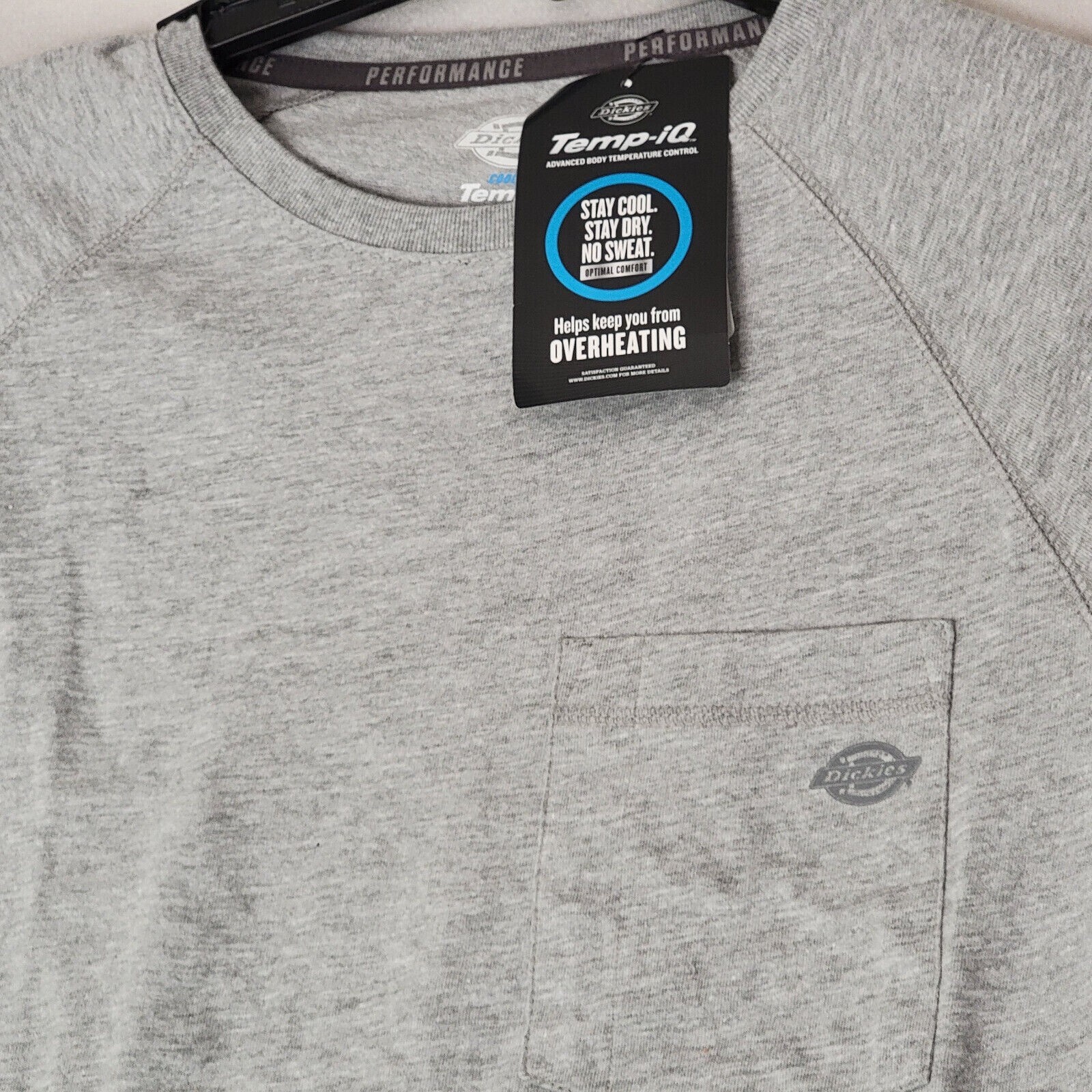 Dickies Shirt Mens Medium M Gray Lightweight Work Wear Outdoors Pocket Tee NWT