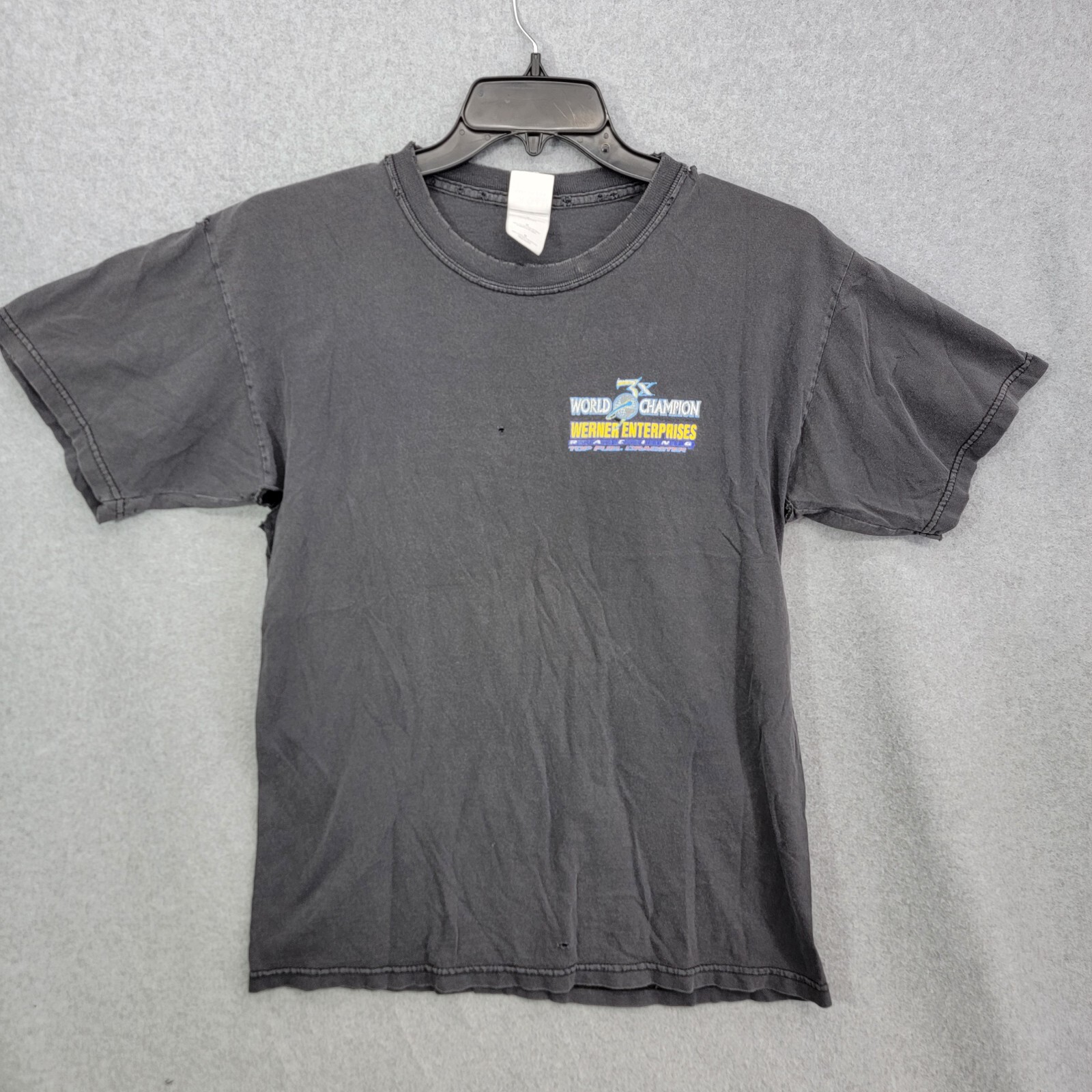Vintage Y2K Werner Top Fuel Dragster IHRA Drag Racing T Shirt medium trashed