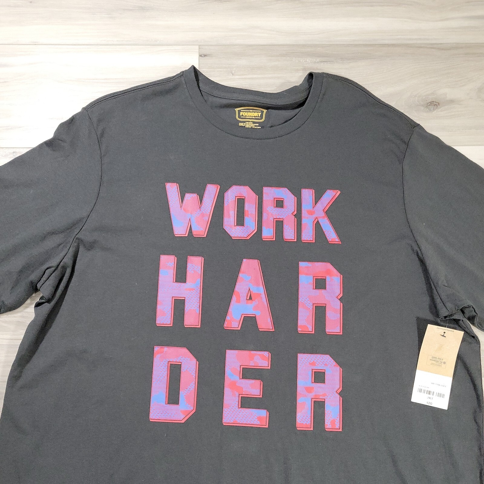 The Foundry Supply Co. Adult Men&rsquo;s T-Shirt 2XL Black Work Harder New