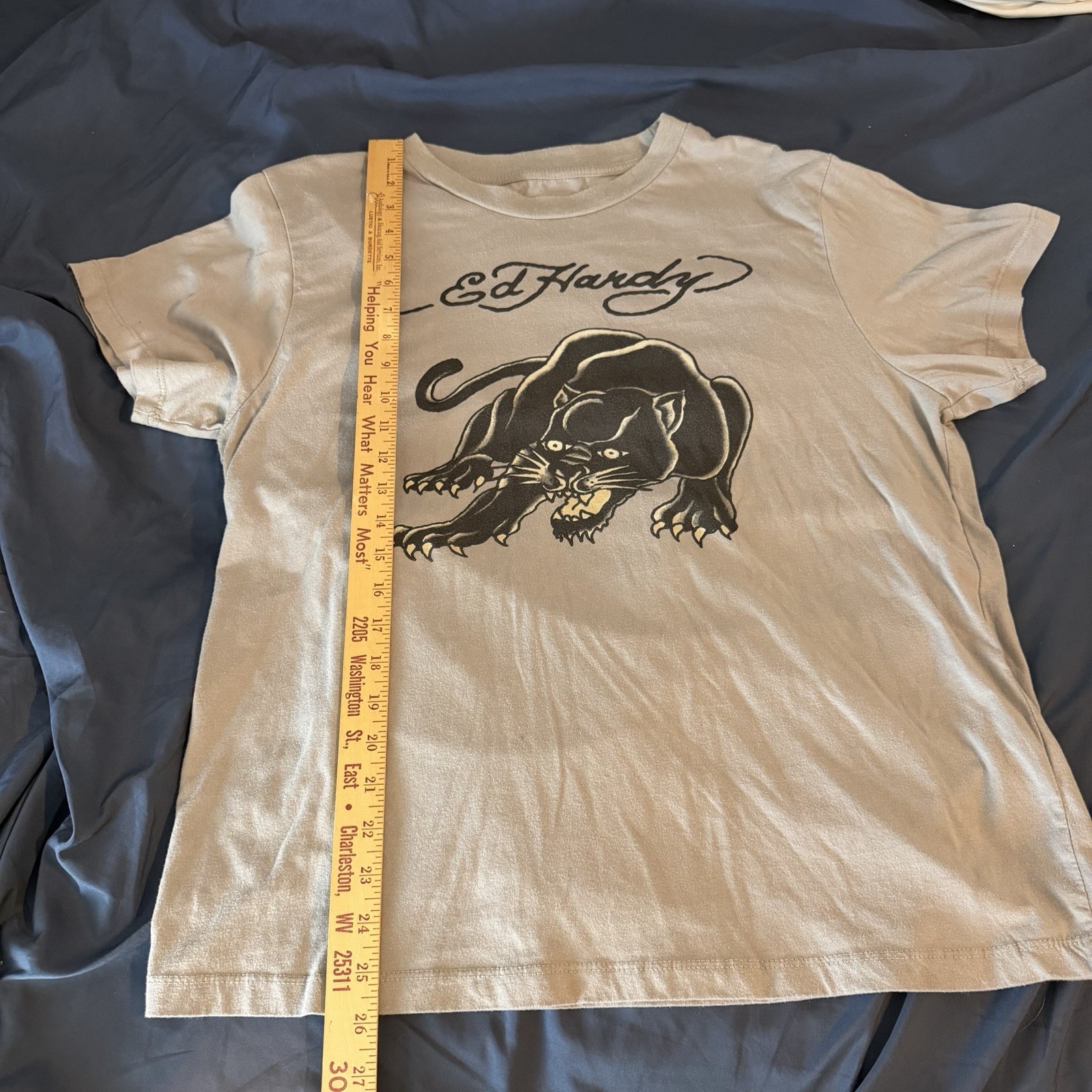 Ed Hardy Black Panther Logo T Shirt size large
