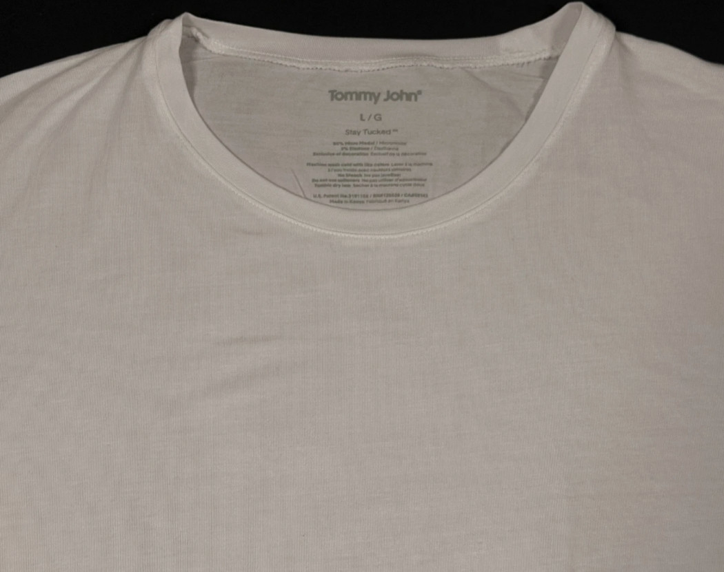 Tommy John Second Skin Stay Tucked CrewNeck Undershirt – White Size Large