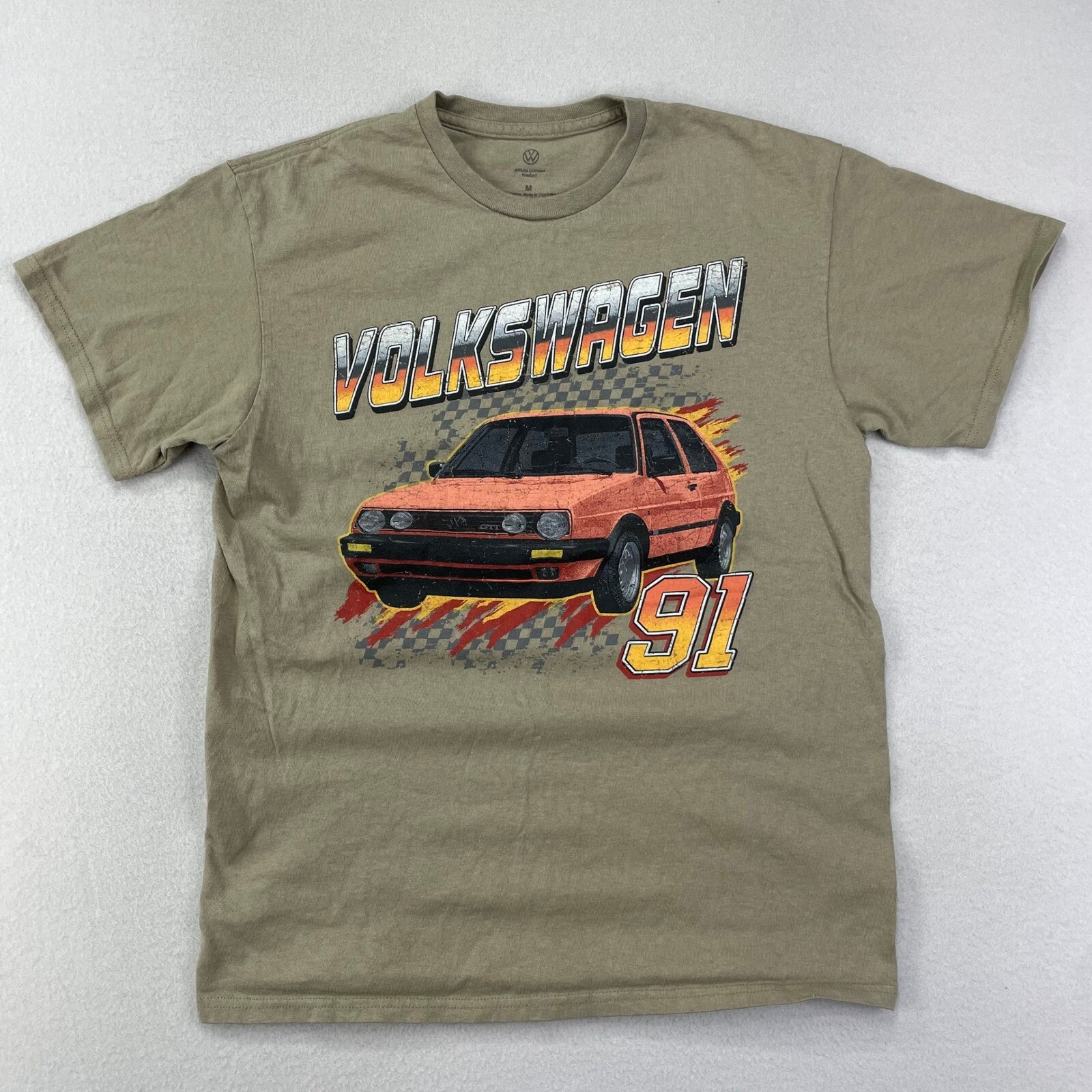 Volkswagen GTI T-Shirt Mens Medium Green &rsquo;91 Golf Graphic Tee 90s Racing