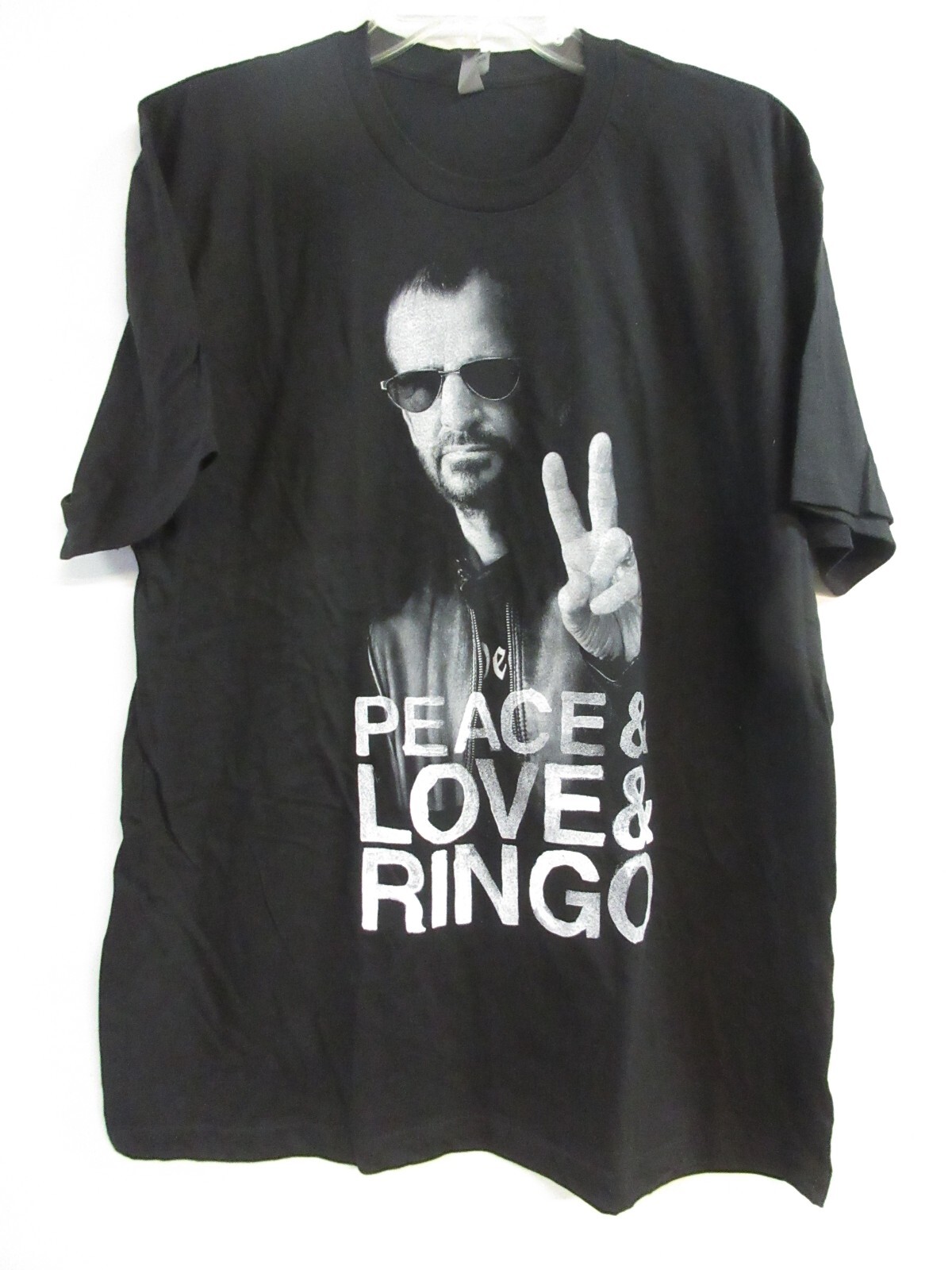 RINGO STARR OFFICIAL MERCH B&W PIC BAND CONCERT MUSIC T-SHIRT EXTRA LARGE slim