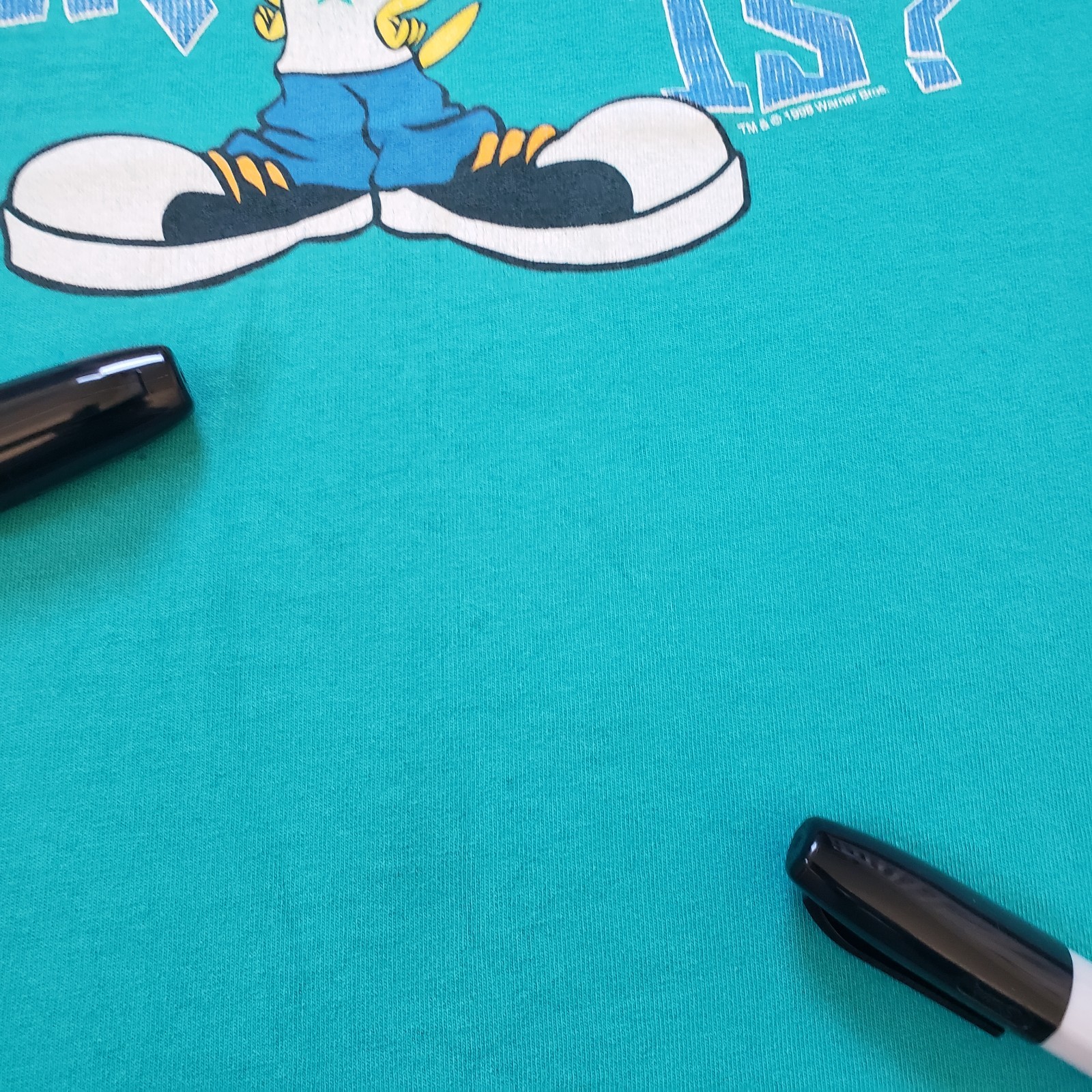 Vintage 90s Tweety And Your Point Is? Sz Large USA Made Aqua T-Shirt 1998 Warner