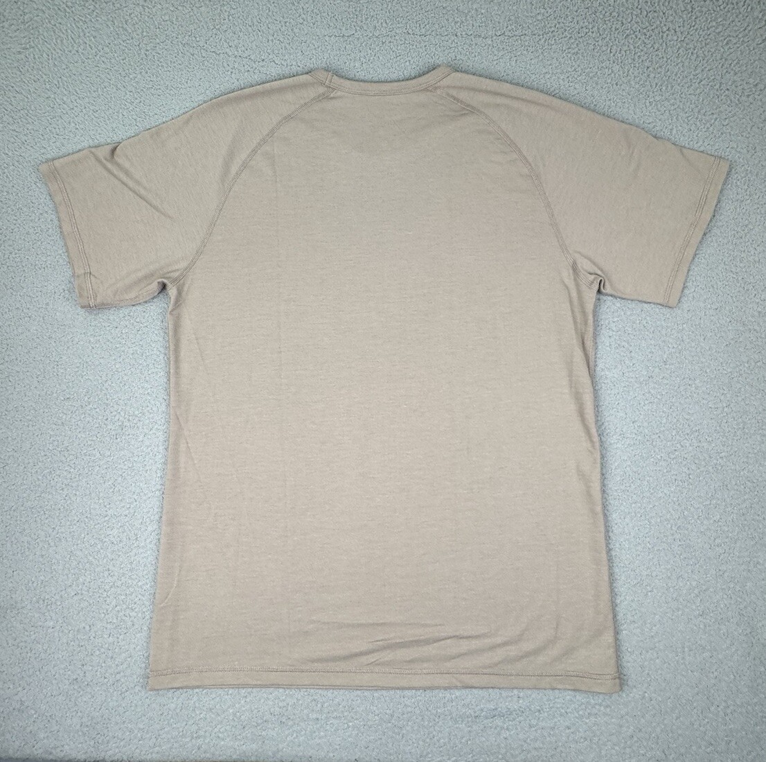 BYLT Premium Crew Shirt Mens XL Beige Short Sleeve Raglan Straight Hem Stretch