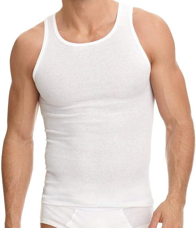2 , 6 Packs Men&rsquo;s Basic A-Shirts 100% Cotton Size Up to 4XL
