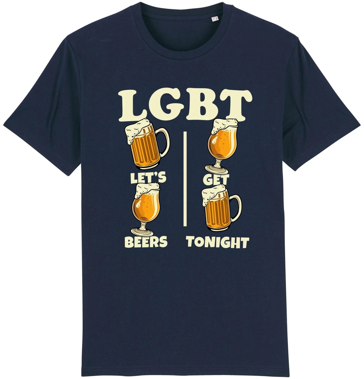 Funny LGBT Lets Get Beer Tonight T-Shirt, Sarcastic Beer Pun Humorous Graphic