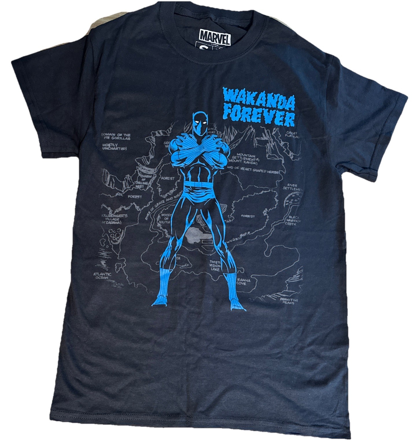 NEW Black Panther Marvel Black Cotton T Shirt Classic Fit Size S Small