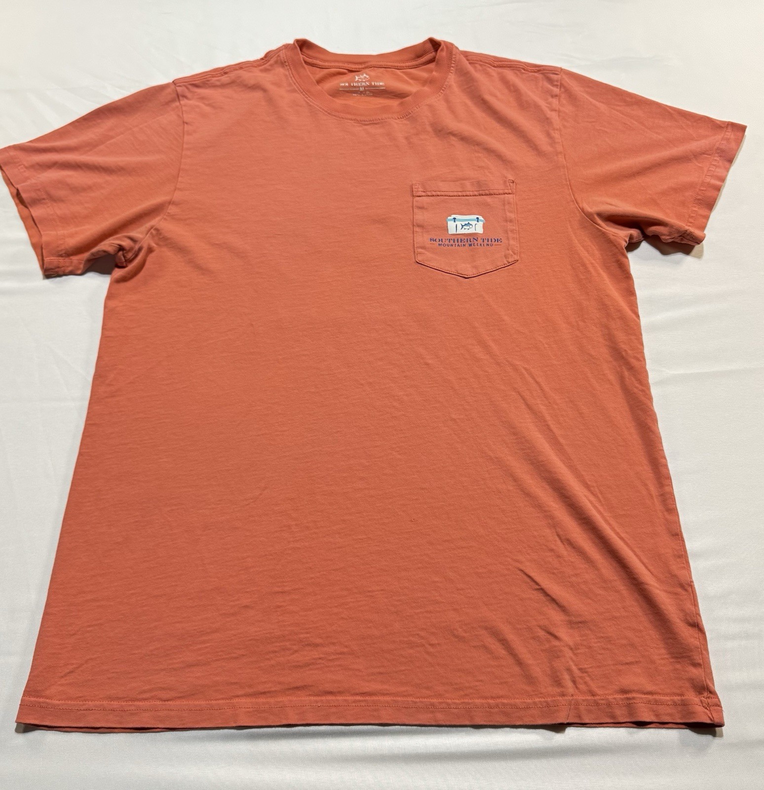 Southern Tide Cotton Coral Mountain Weekend Graphic T-Shirt Men’s Size Medium