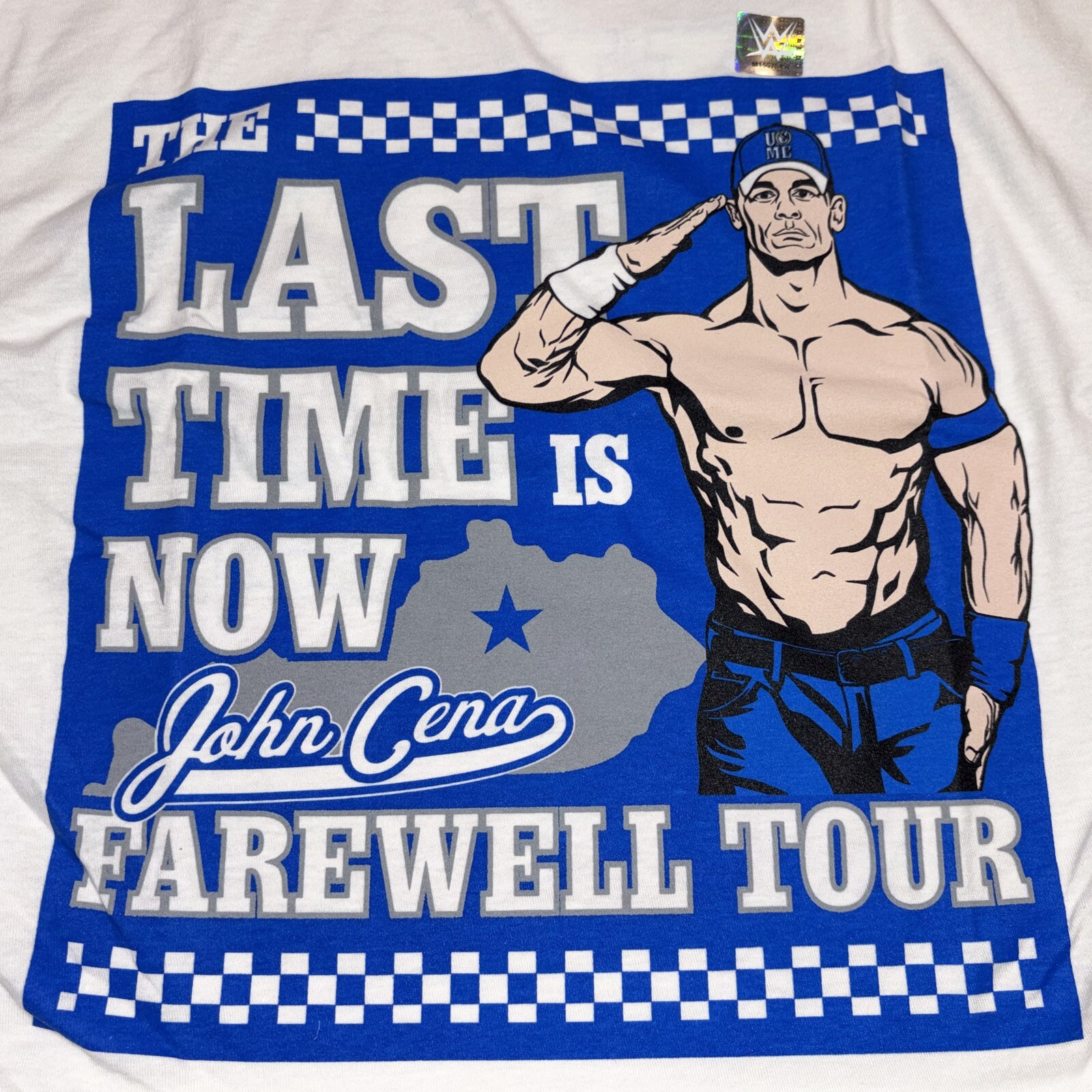 WWE Authentic John Cena Farewell Tour Lexington Kentucky Wildcats Ringer Shirt
