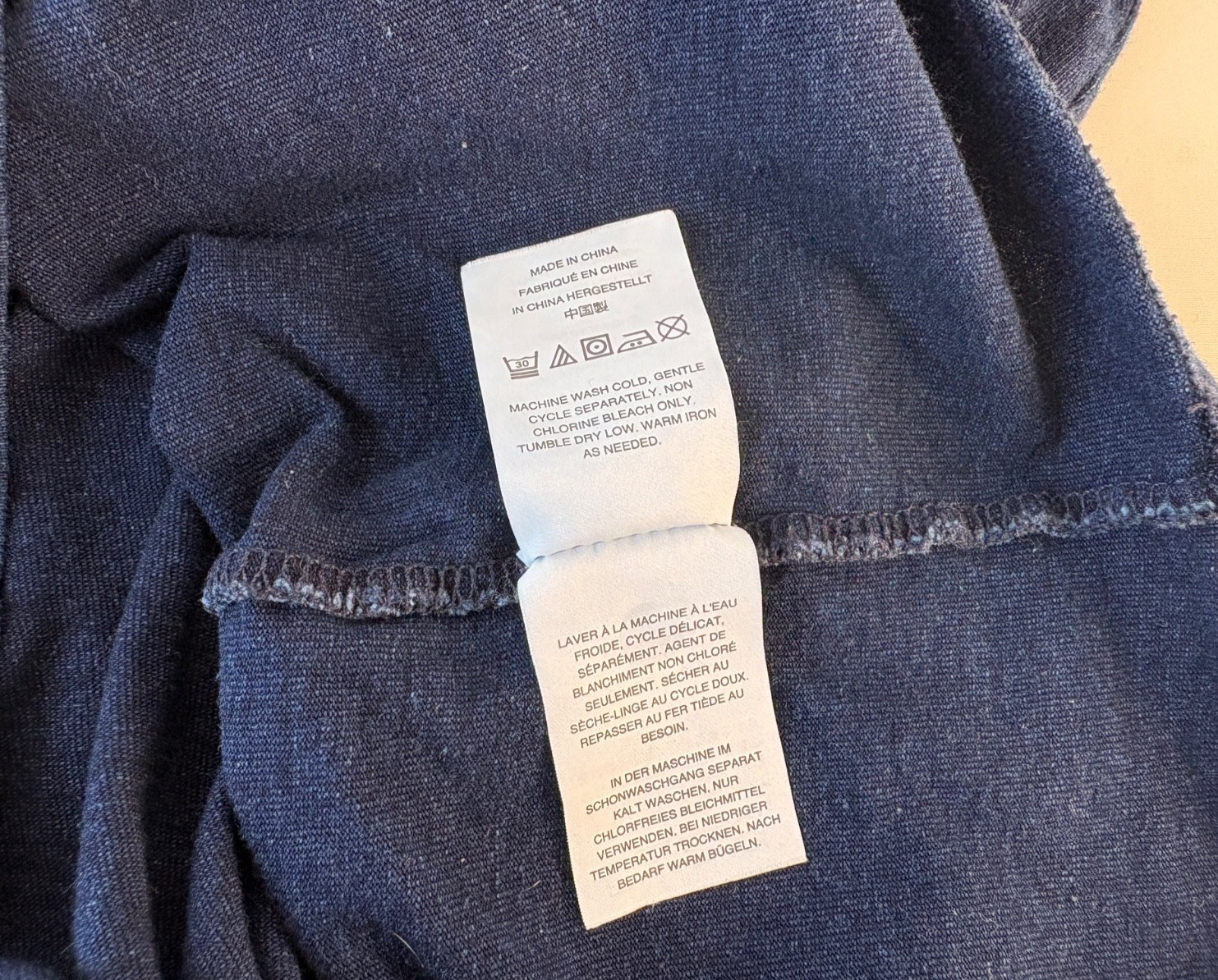 J.Crew Wallace & Barnes Indigo-dyed graphic T-shirt Navy Size XS G2573