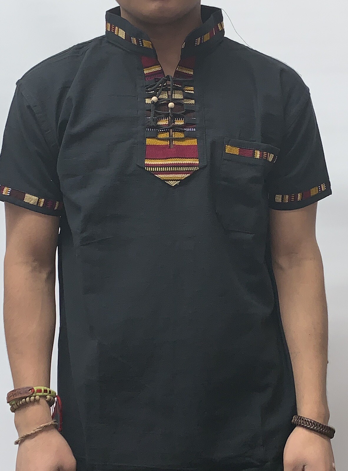 CAMISA TIPICA GUATEMALTECA COLOR NEGRO