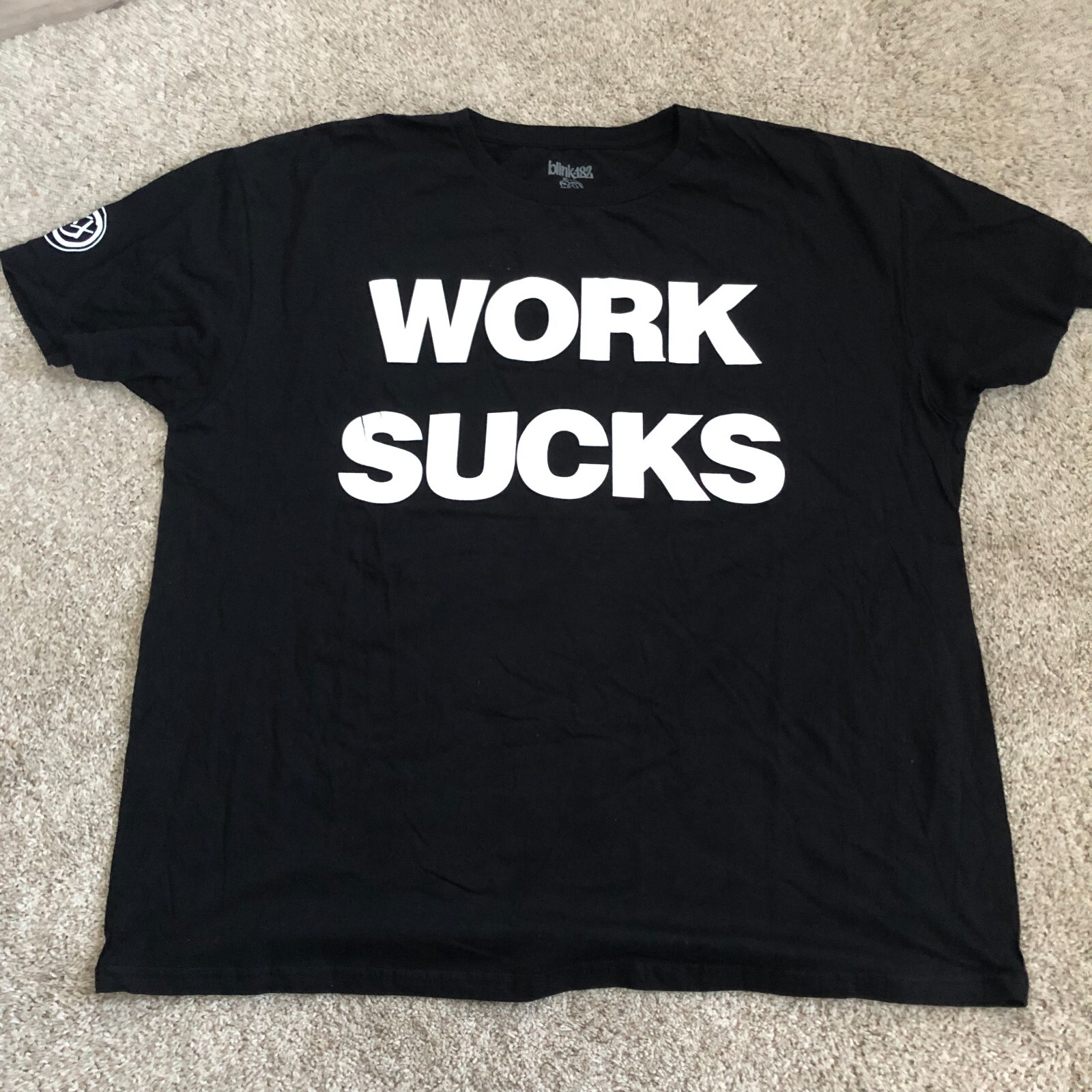 BLINK 182 Work Sucks Tour Concert BLACK One More Time XXL 2024 Tee T Shirt FLAW
