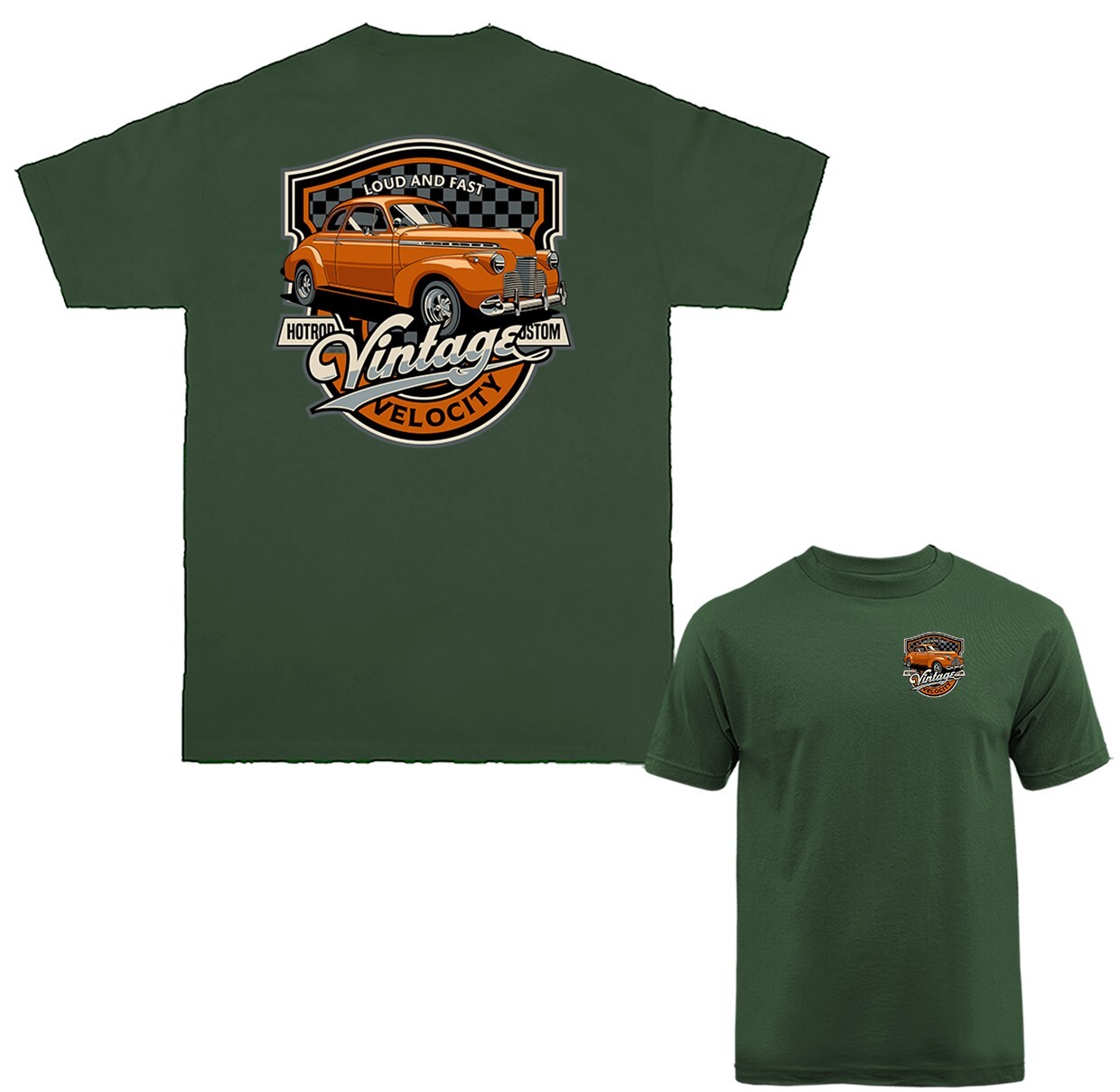 Vintage Velocity Hot Rod Garage Classic Vintage Car Automobile Graphic T-shirt