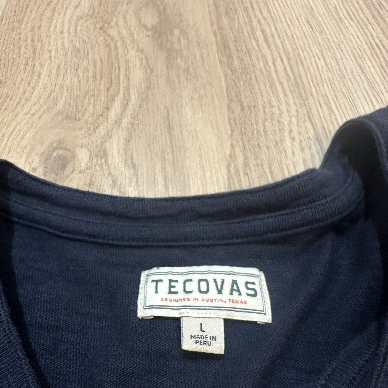 Tecovas Shirt Mens Large Blue Long Sleeve Henley Slub Knit Western Cowboy Cotton